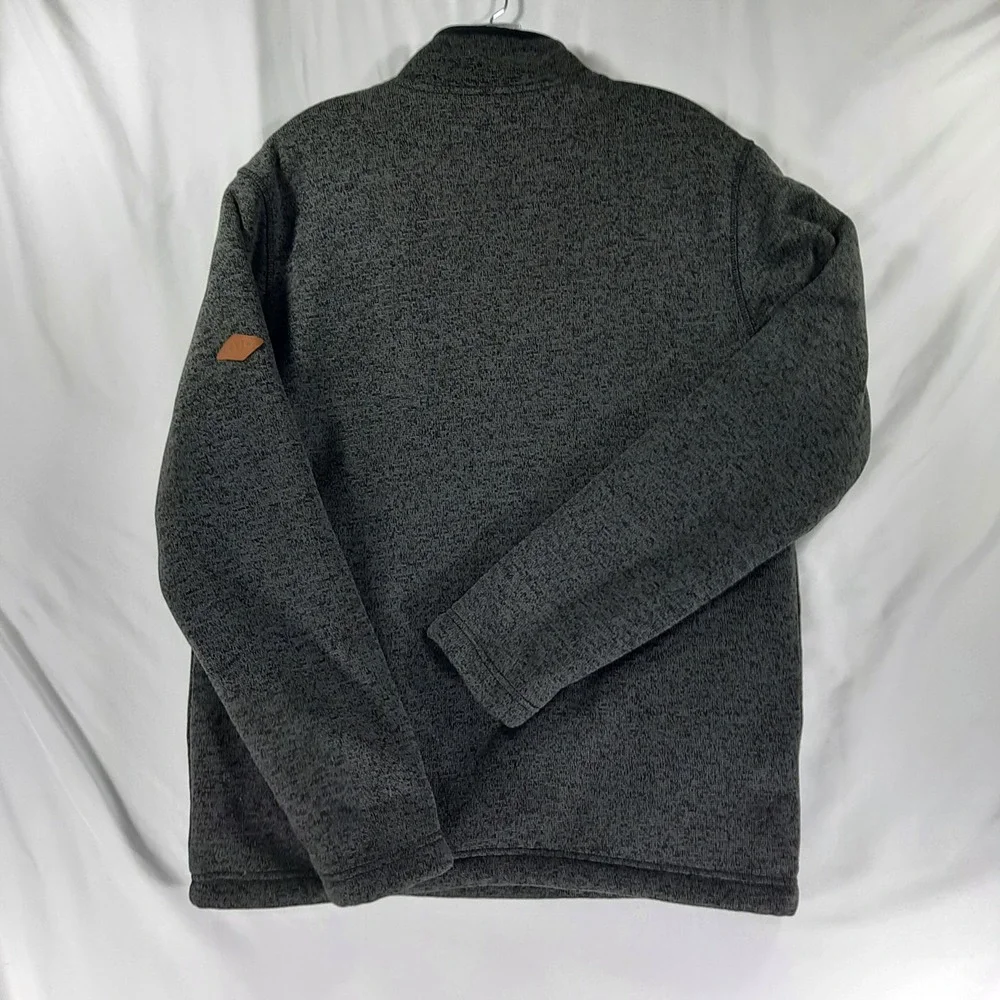 Orvis Mens Quarter Zip Sherpa Lined Fleece Pullover Sweater Gray Marl 1433070